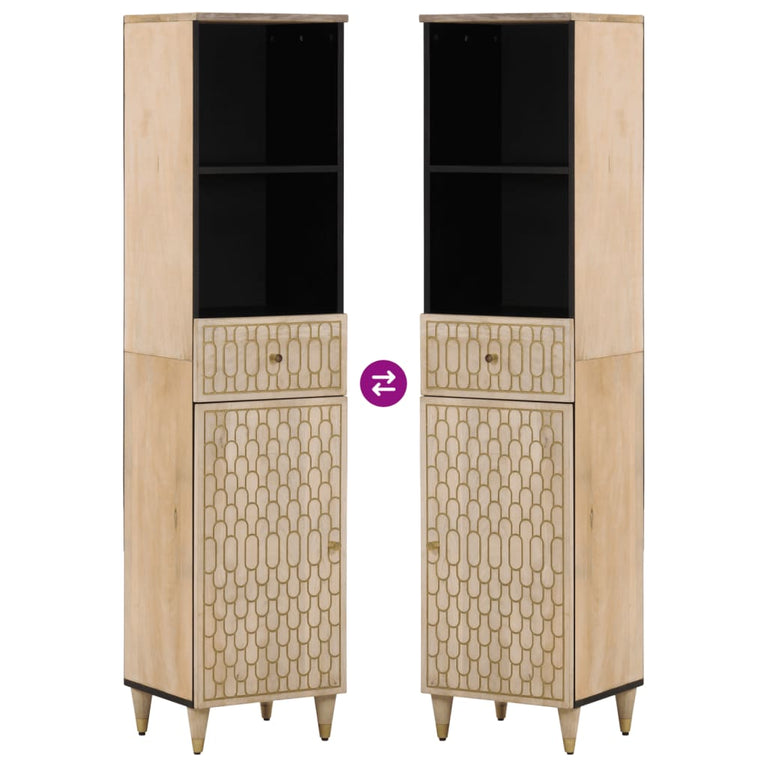 Badkamerkast 38x33x160 cm massief mangohout