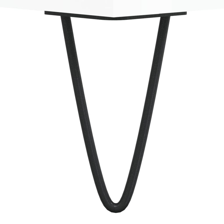 Salontafel 50x46x35 cm bewerkt hout hoogglans wit