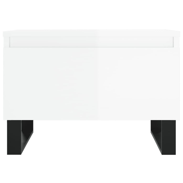 Salontafel 50x46x35 cm bewerkt hout hoogglans wit