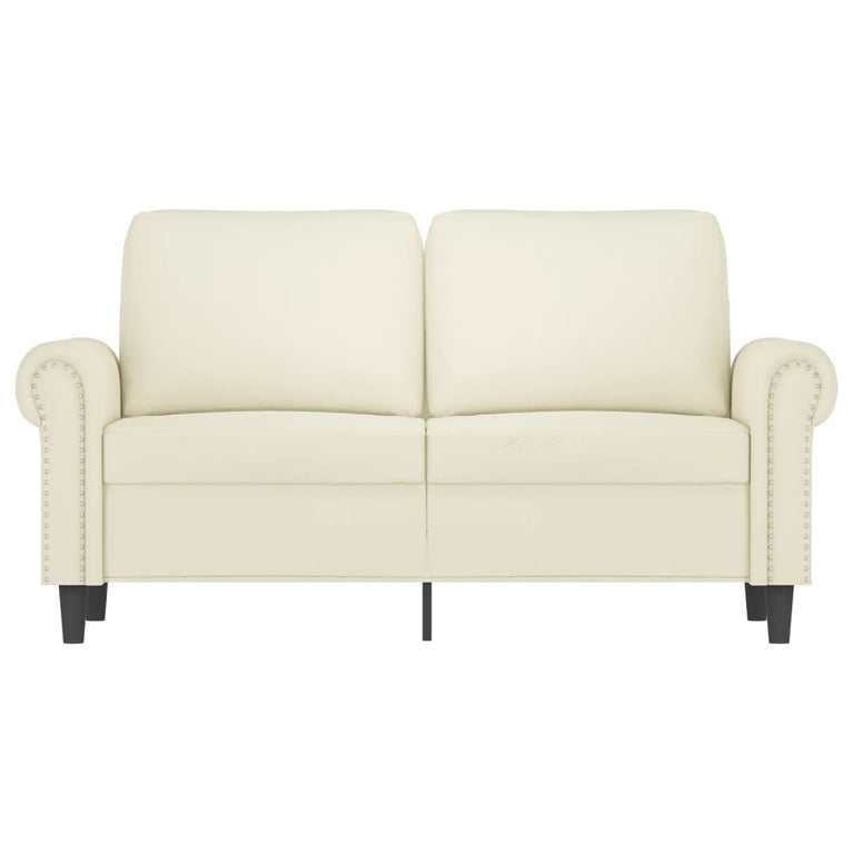 Tweezitsbank 120 cm fluweel crèmekleurig