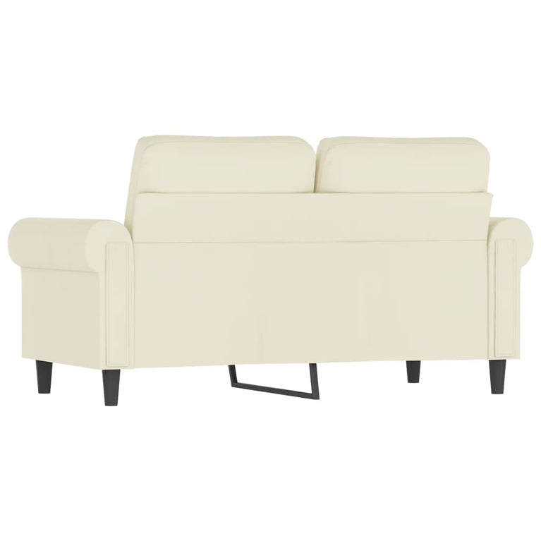 Tweezitsbank 120 cm fluweel crèmekleurig