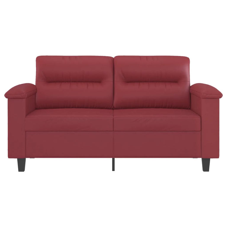 Tweezitsbank 120 cm kunstleer wijnrood