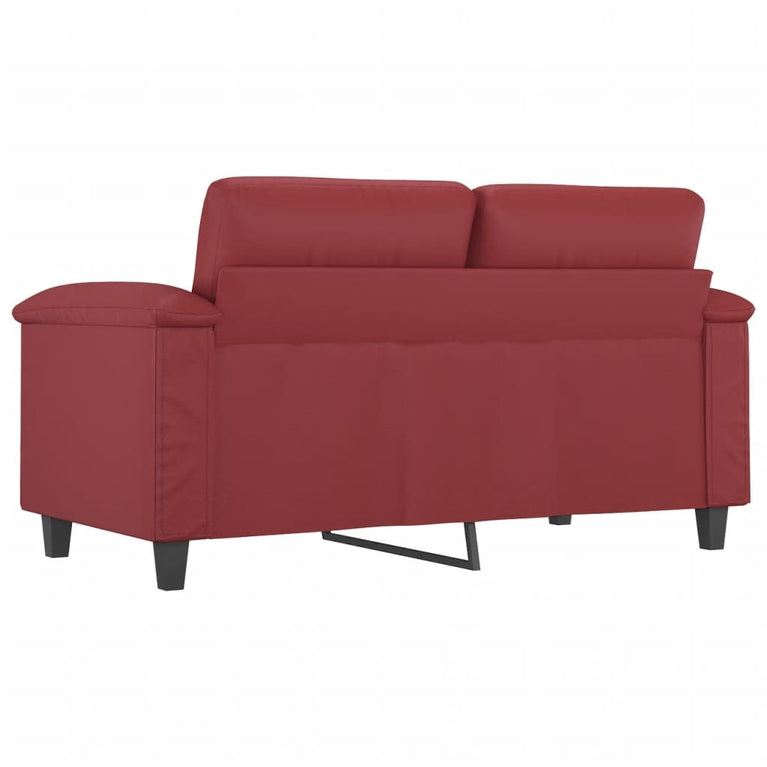 Tweezitsbank 120 cm kunstleer wijnrood