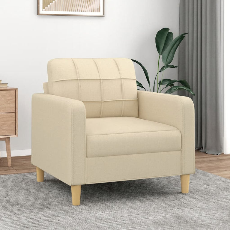 Fauteuil 60 cm stof crèmekleurig