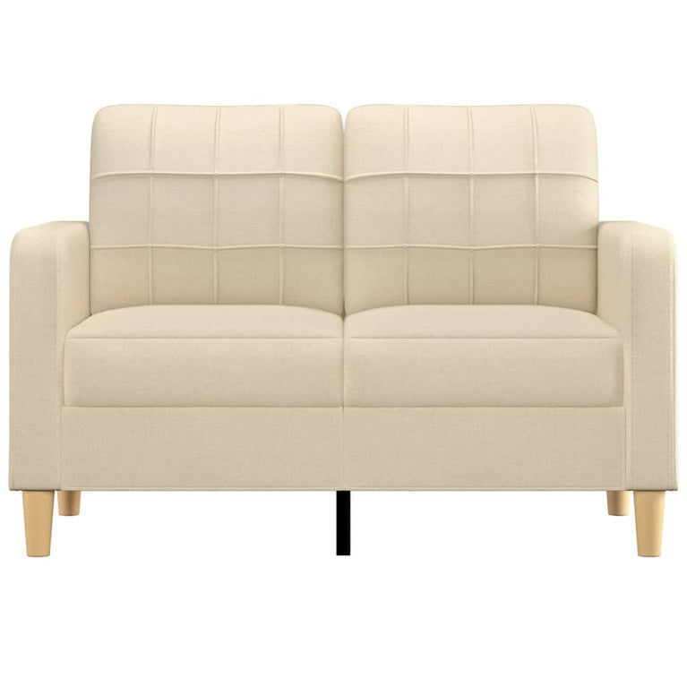 Tweezitsbank 120 cm stof crèmekleurig