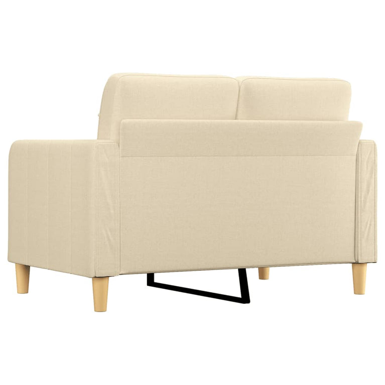 Tweezitsbank 120 cm stof crèmekleurig