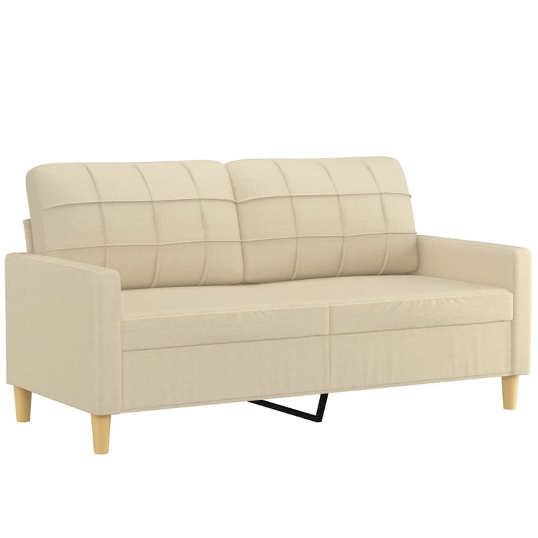 Tweezitsbank 140 cm stof crèmekleurig