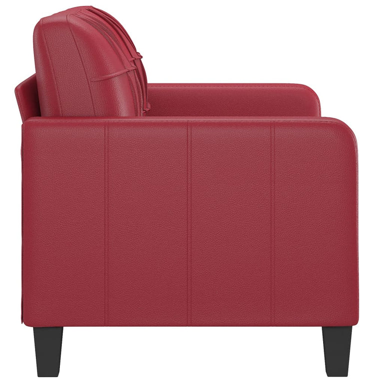 Tweezitsbank 120 cm kunstleer wijnrood