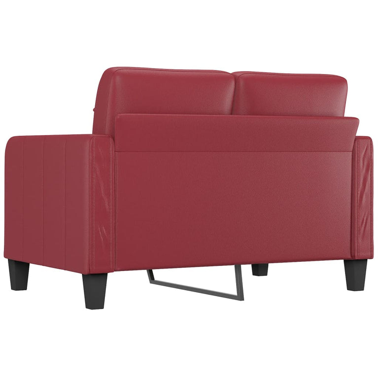 Tweezitsbank 120 cm kunstleer wijnrood