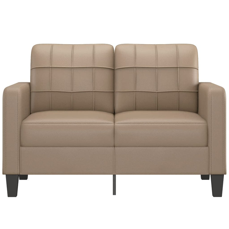 Tweezitsbank 120 cm kunstleer cappuccinokleurig