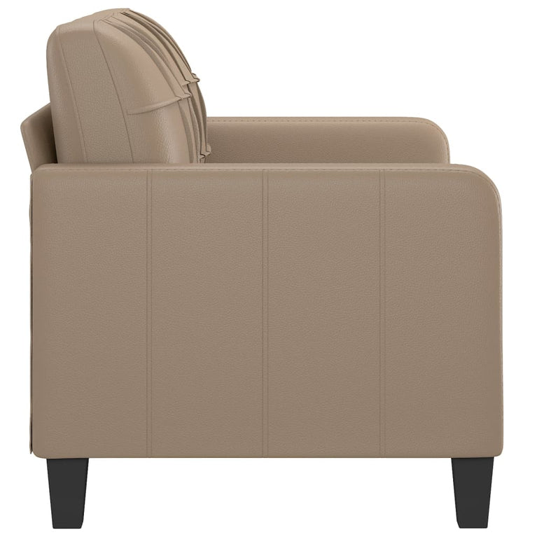 Tweezitsbank 120 cm kunstleer cappuccinokleurig