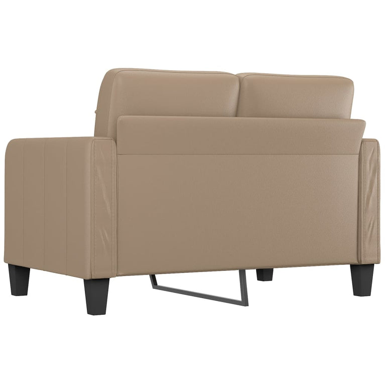 Tweezitsbank 120 cm kunstleer cappuccinokleurig