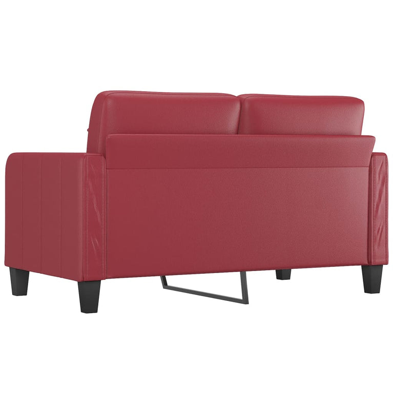 Tweezitsbank 140 cm kunstleer wijnrood