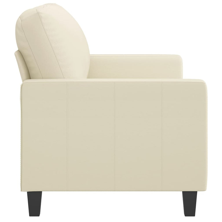 Tweezitsbank 120 cm kunstleer crèmekleurig