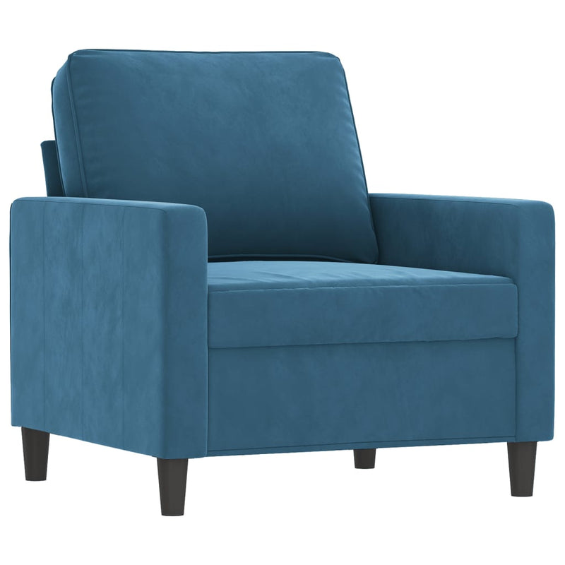 Fauteuil 60 cm fluweel blauw