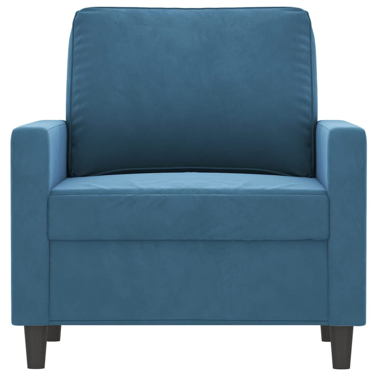 Fauteuil 60 cm fluweel blauw