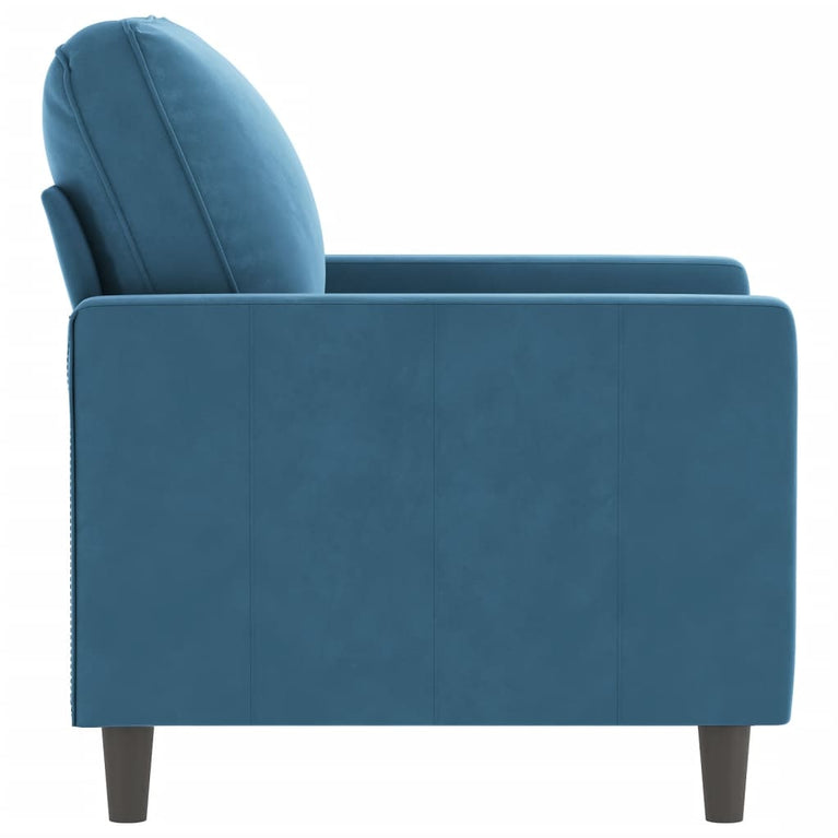 Fauteuil 60 cm fluweel blauw