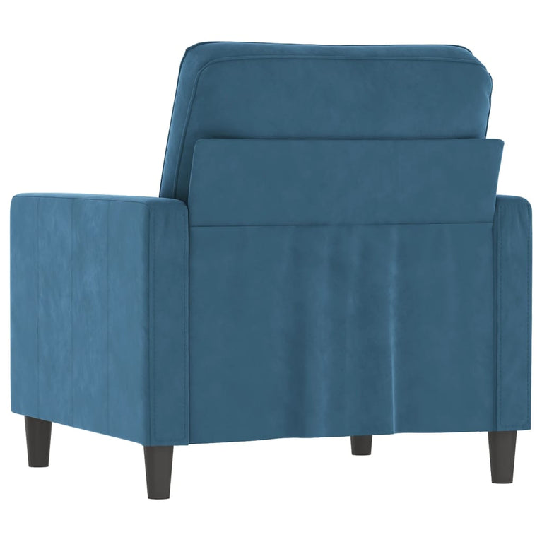 Fauteuil 60 cm fluweel blauw