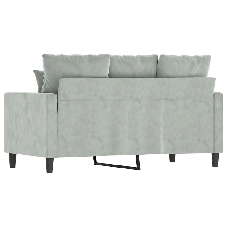 Tweezitsbank 120 cm fluweel lichtgrijs