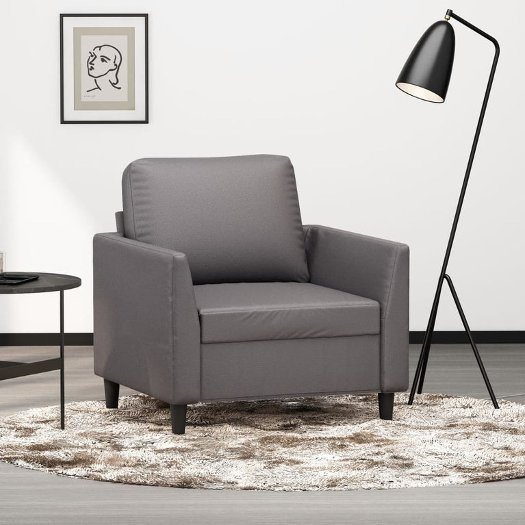 Fauteuil 60 cm kunstleer grijs