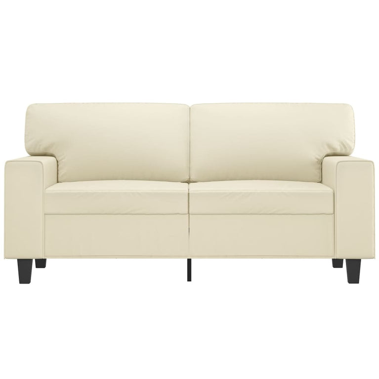 Tweezitsbank 120 cm kunstleer crèmekleurig