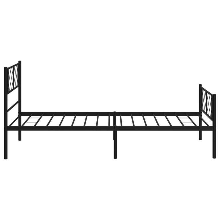 Bedframe met hoofd- en voeteneinde metaal zwart 90x200 cm