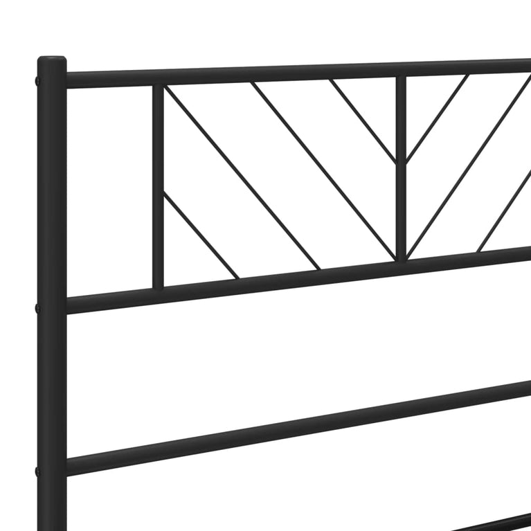 Bedframe met hoofd- en voeteneinde metaal zwart 90x200 cm