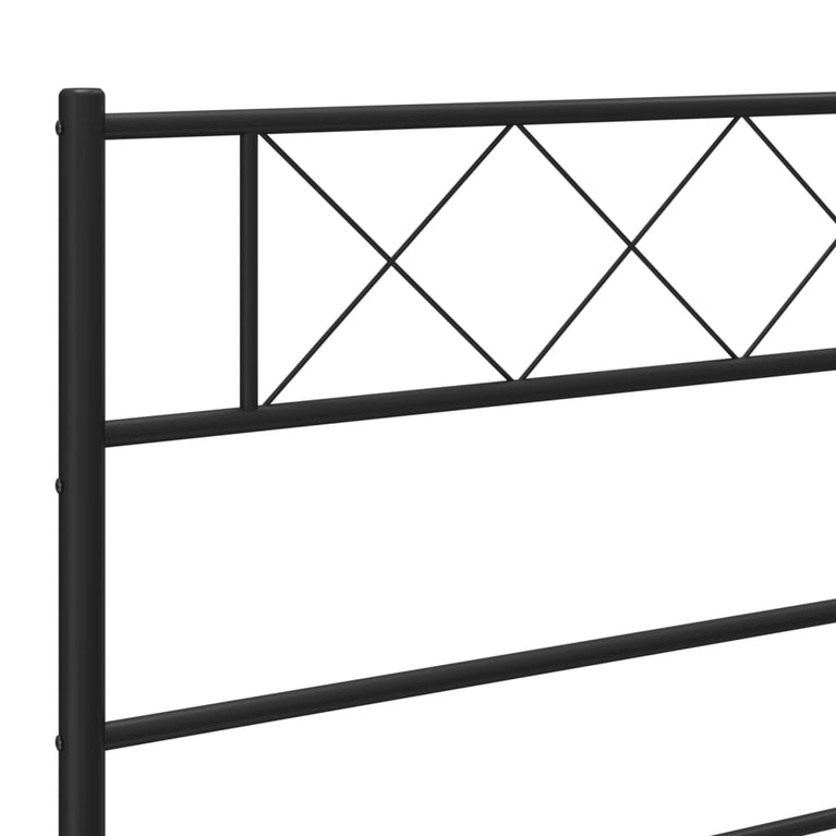 Bedframe met hoofdbord metaal zwart 180x200 cm