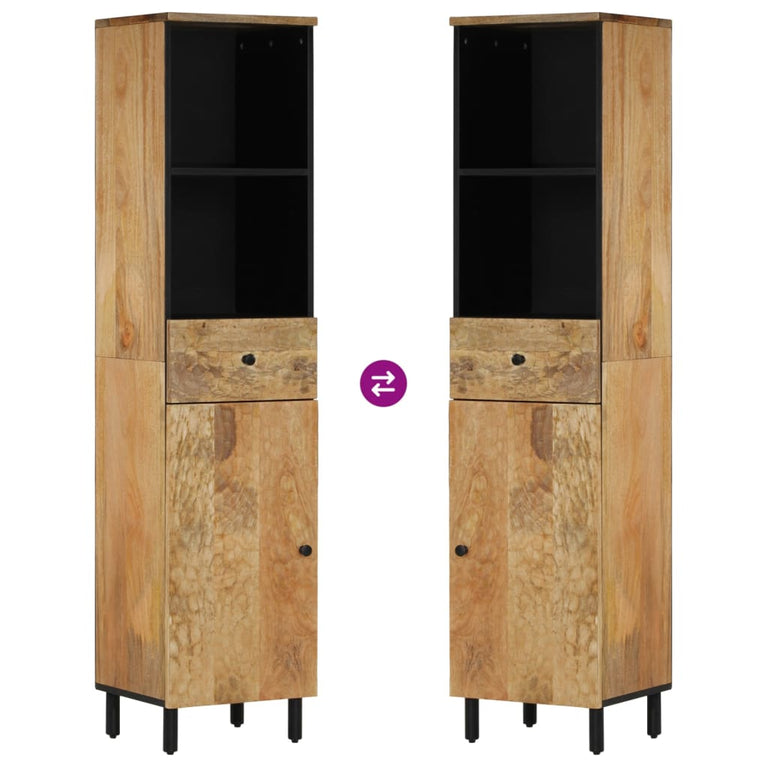 4-delige Badkamermeubelset massief mangohout