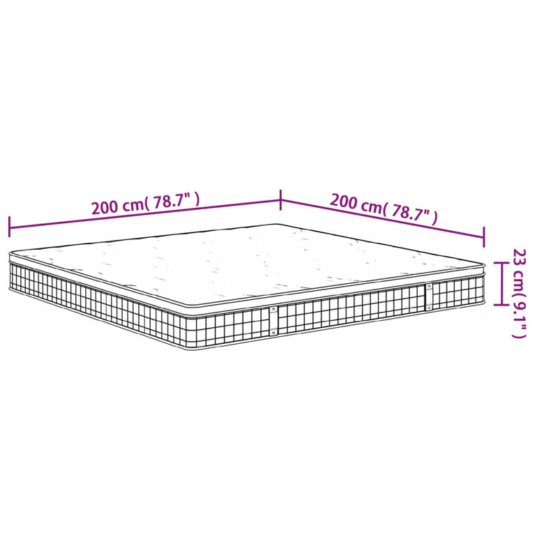 Binnenveringmatras middelhard 200x200 cm King Size