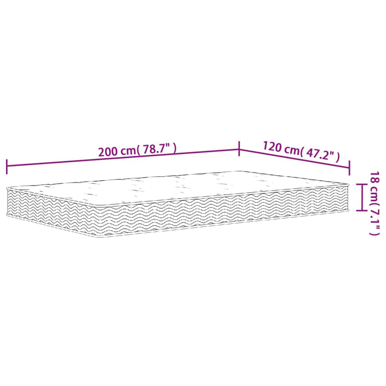 Binnenveringmatras middelhard 120x200 cm