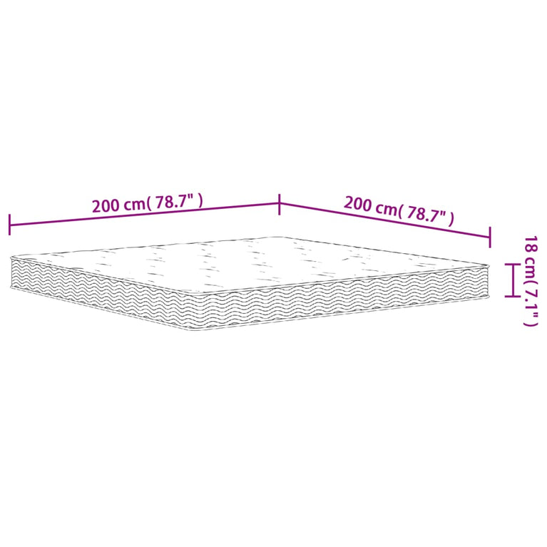 Binnenveringmatras middelhard 200x200 cm