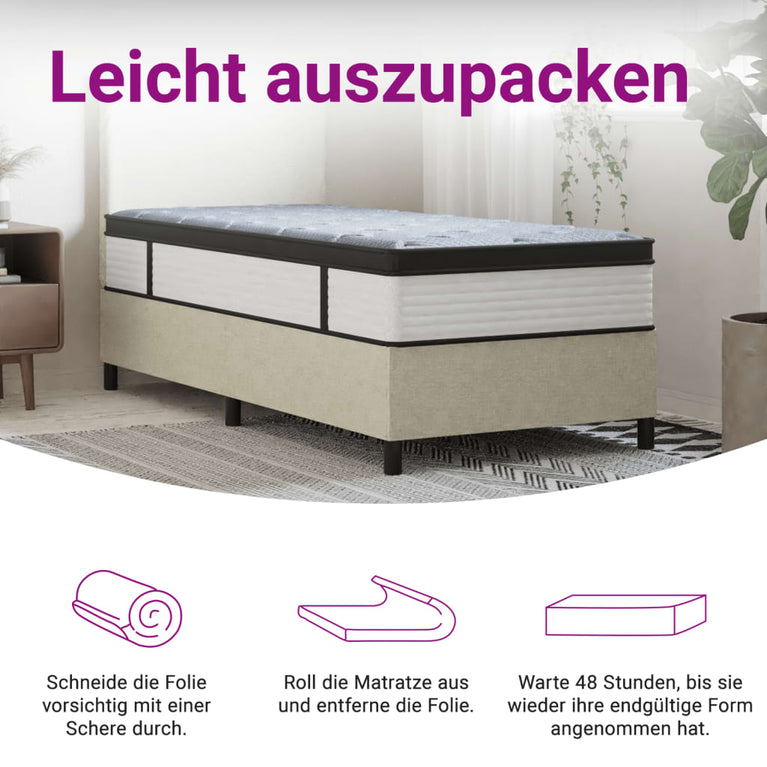 Pocketveringmatras middelhard-plus 80x200 cm