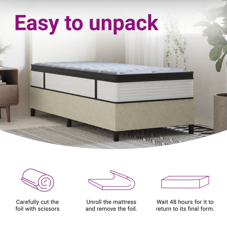 Pocketveringmatras middelhard-plus 70x200 cm