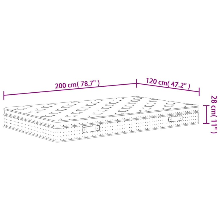 Pocketveringmatras middelhard-plus 120x200 cm