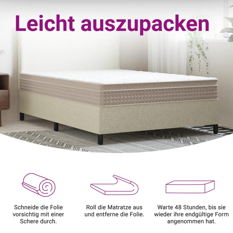 Pocketveringmatras middelhard-plus 140x190 cm