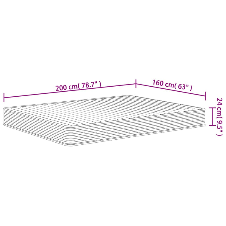 Schuimmatras middelzacht 160x200 cm