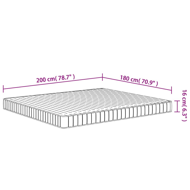Schuimmatras middelzacht 180x200 cm