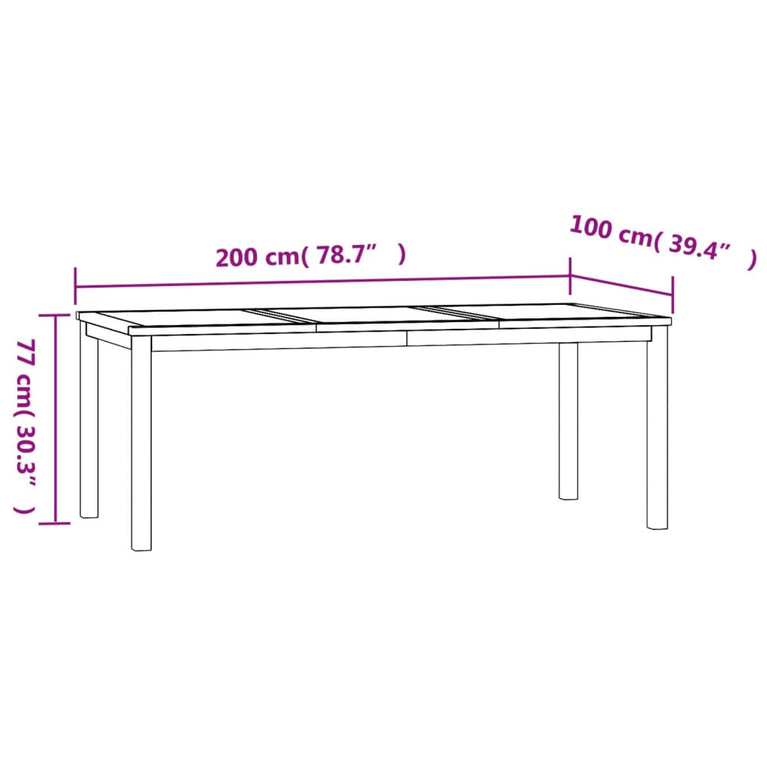 7-delige Tuinset massief teakhout