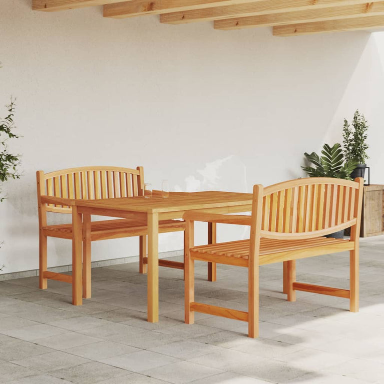 3-delige Tuinset massief teakhout