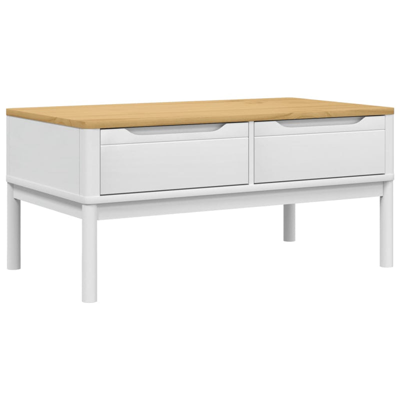 Salontafel FLORO 99x55,5x45 cm massief grenenhout wit