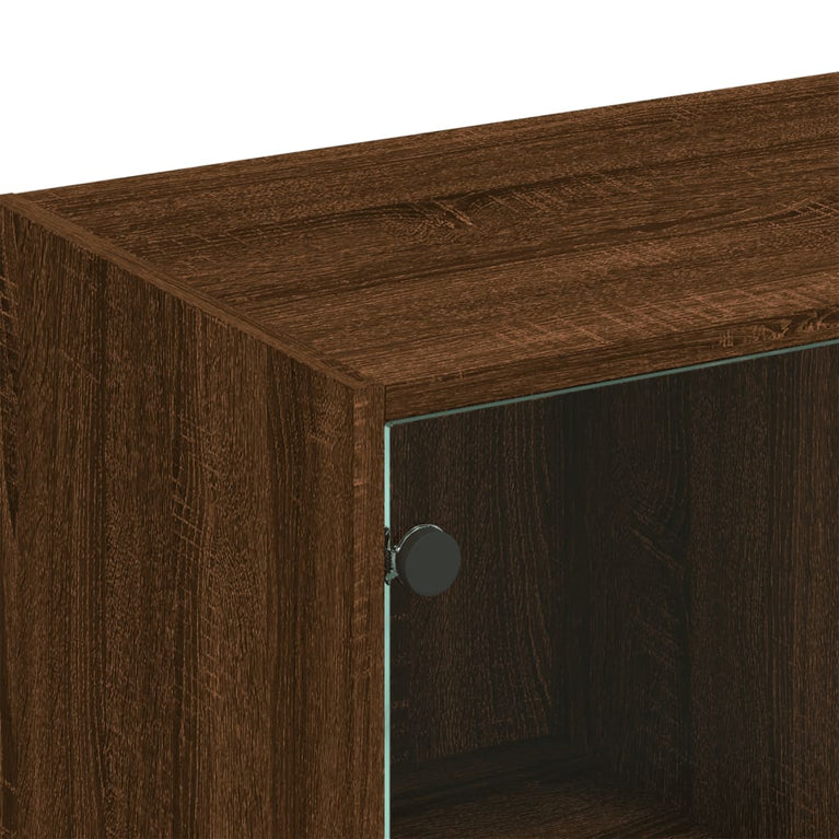 Boekenkast met deuren 136x37x109 cm hout bruineikenkleurig