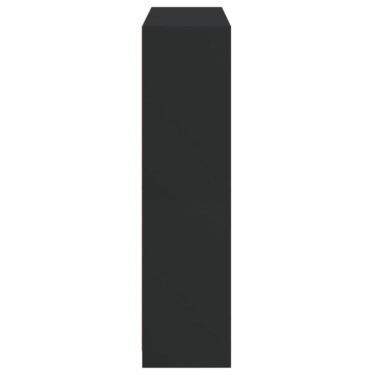 Boekenkast met deuren 136x37x142 cm bewerkt hout zwart