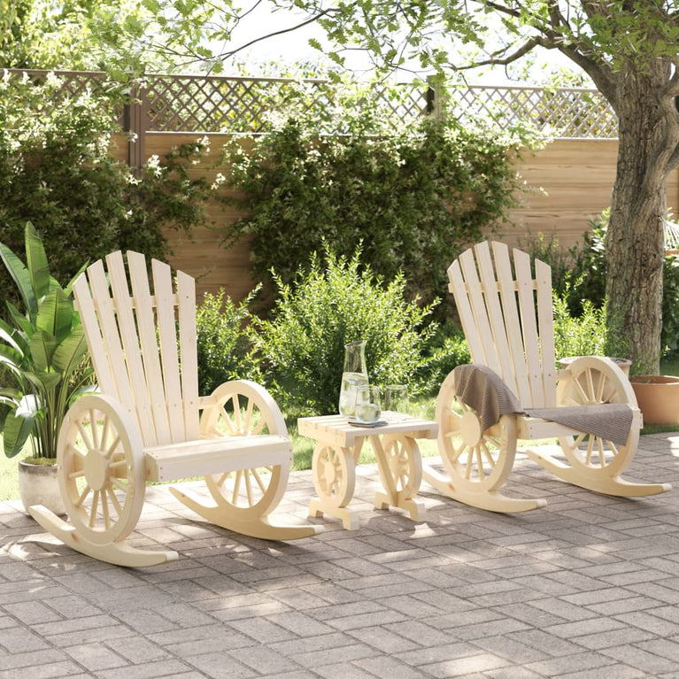 3-delige Loungeset massief vurenhout