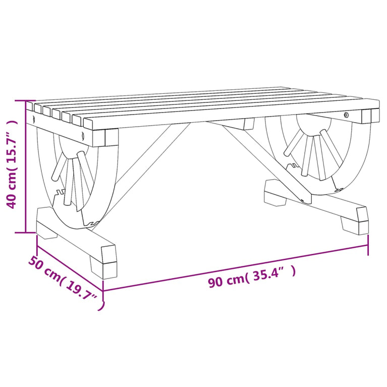 Tuintafel 90x50x40 cm massief vurenhout