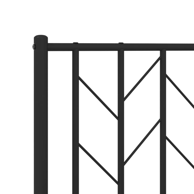 Bedframe met hoofd- en voeteneinde metaal zwart 180x200 cm