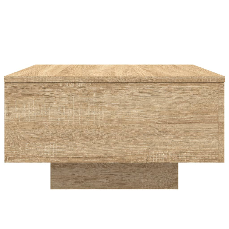 Salontafel met LED-verlichting 55x55x31 cm sonoma eikenkleurig