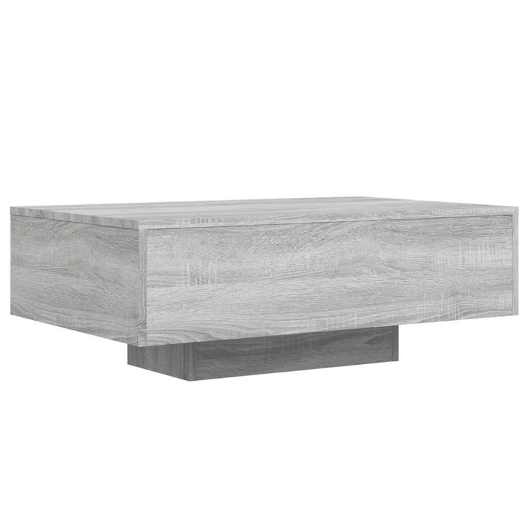 Salontafel met LED-verlichting 85x55x31 cm grijs sonoma eiken