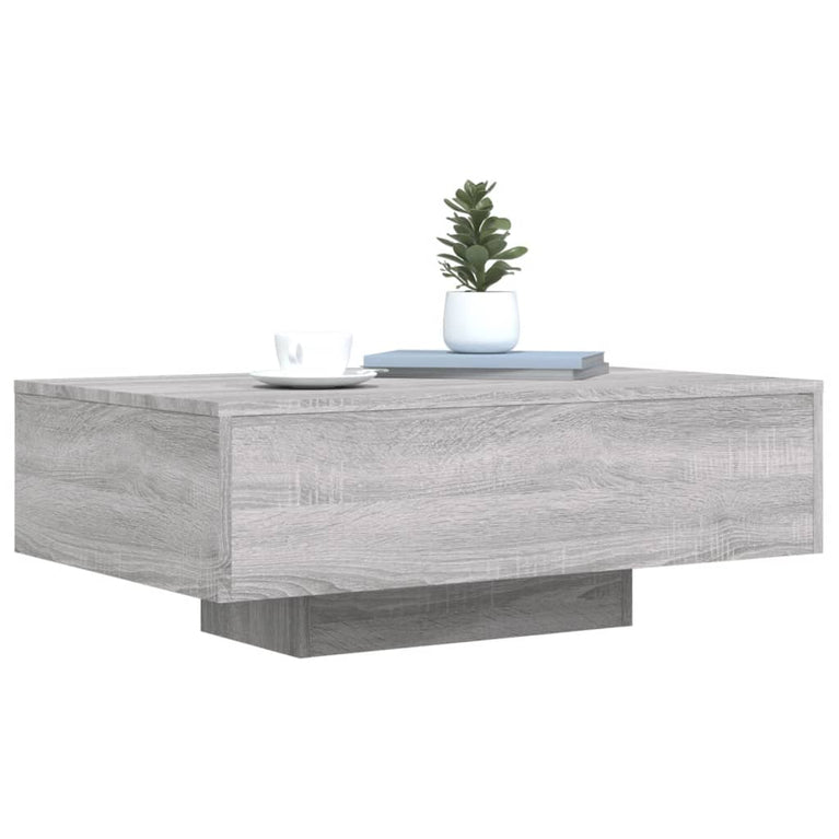 Salontafel met LED-verlichting 85x55x31 cm grijs sonoma eiken