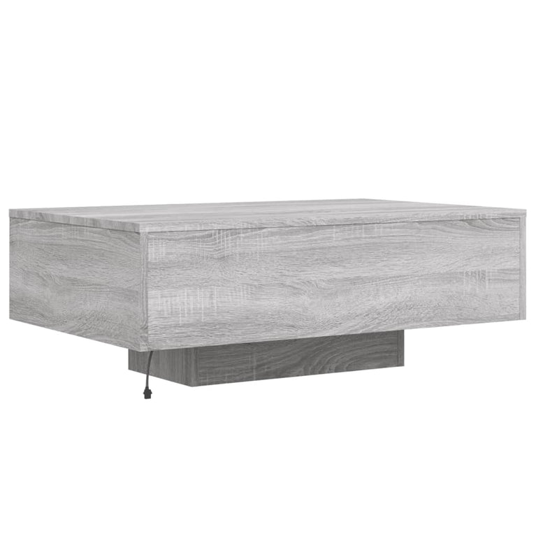Salontafel met LED-verlichting 85x55x31 cm grijs sonoma eiken